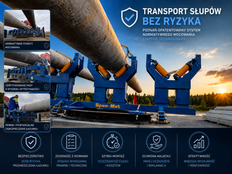 Transport słupów bez ryzyka. Poznaj opatentowany system normatywnego mocowania Logistic Technologies